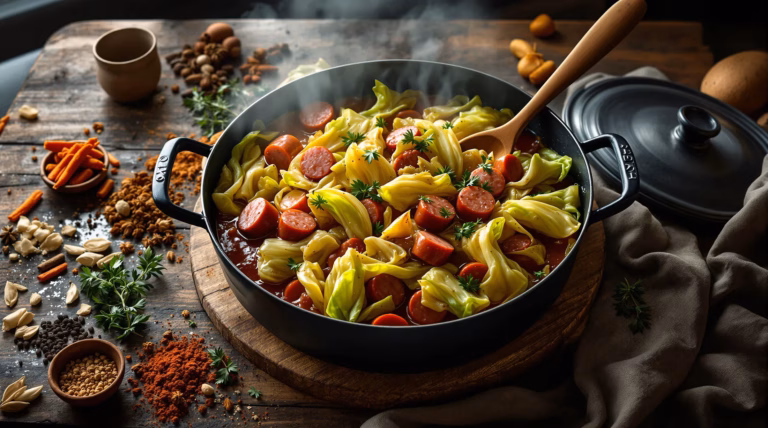 Bigos z młodej kapusty z kiełbasą i koncentratem – pyszny przepis