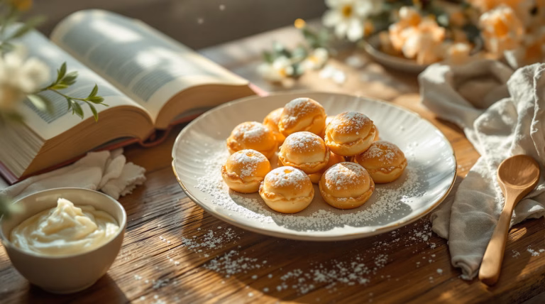 Mini pączki z serka homogenizowanego kładzione łyżką – szybki przepis